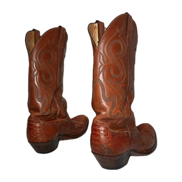 Justin Western Mens Cowboy Boots Python Skin Men’s 8.5 D. Burgundy Leather main image 5
